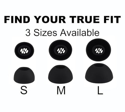 Replacement Ear Tips Compatible with OnePlus Buds Earbuds | Soft Silicone Eartips for OnePlus Buds 4 / Nord Buds 3 Pro / Buds Pro 3 / Buds 3 Earbuds, Storage Box (3Pairs, Black, S/M/L)