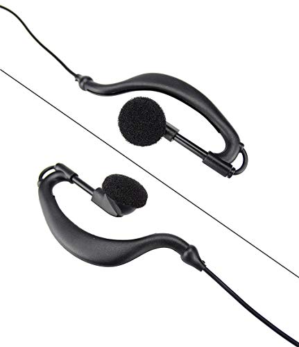 1 Pin 2.5MM Walkie Talkie Earpiece with Mic, G Shape Ear Piece for Police Radios Law Enforcement Compatible with Motorola MH230R MH230TPR MR350R MS350R (2 Pack) - color: 2 PACK