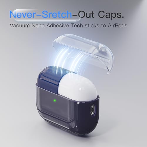 Case for AirPods Pro 3 Never-Sretch-Out DamonLight Shock-Proof Protective Semi Hard Silicone Case Compatible with Apple Airpods Pro 3rd Generation (Midnight Blue) - color: Midnnight Blue