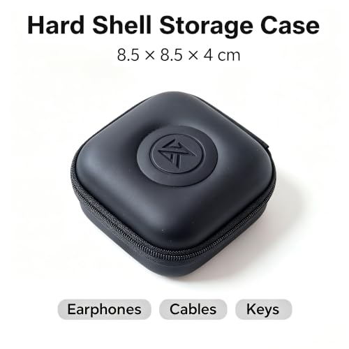 Accessories Bag Carrying Box Earphone Case (Black with Mesh) | Protective Storage - color: Black with Mesh