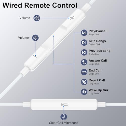 Wired Ear Buds Compatible for iPhone 14 Plus/14 Pro Max/13/12/11/XR/XS/X/8/7/Pro Max,Wired Earphone Headphones with Lightning Connector Built-in Microphone & Volume Control Headsets,Noise Isolation