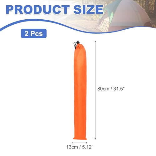 2 Pcs 31.5 x 5 Inch Tripod Monopod Case Bag, Oxford Cloth Foldable Tripod Carrying Case Bag with Drawstring, Fits Speaker/Light Stand/Studio/Outdoor/Travel/Camping, Orange - size: 31.5x5 Inch