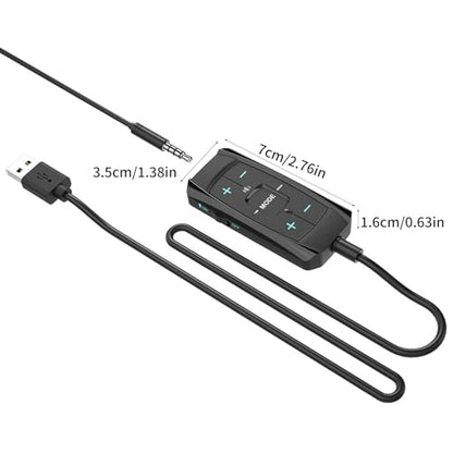 USB External Sound Card 7.1 Surround Auditory Adapter with Sound Control for PC Gaming Headsets Long Cable