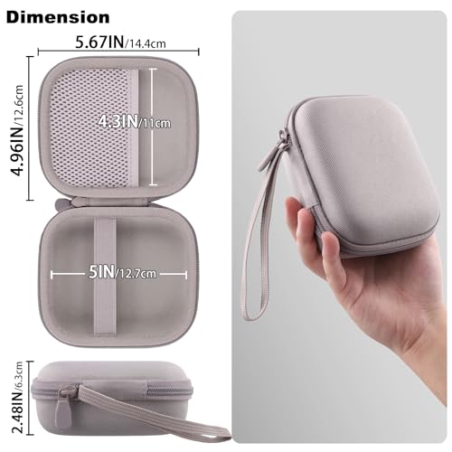 for Bose New SoundLink Micro 2nd Gen Speaker Protective Case, Sand | EVA Hard Shell, Soft Velvet Lining, Durable Wrist Strap, Portable Travel Bag with Carabiner, Mesh Accessory Pocket - color: Sand Case