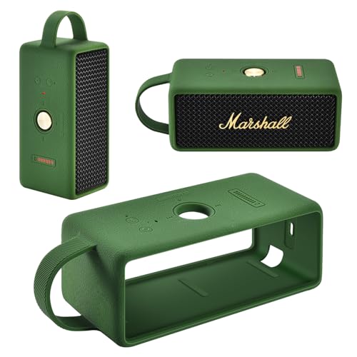 Silicone Case for Marshall EMBERTON III Portable Bluetooth Speaker,Soft Silicone Protective Case Compatible with Marshall EMBERTON III Portable Bluetooth Speaker (Green) - color: Green