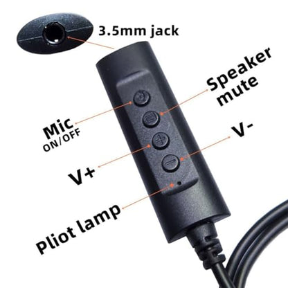 3.5mm to USB Sound Card Volumes Control Mics On OffButton Drive Not Need