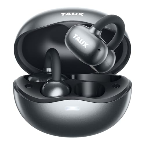 TALIX Ultra Open Ear Earbuds X6, Clip-On Headphone with Directional Sound, Ultra-Light Comfort Fit, Bluetooth 5.4 Wireless Earbuds, 26H Playtime, Spatial Sound, for Running, Workout & Daily Use(Black) - color: Black