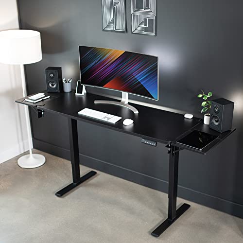 VIVO Clamp-on 24 x 12 inch (14 Including Clamps) Desk Extender, Wrist Support, Foldable Keyboard Tray, Table Mount for Sit Stand Desks, Black, DESK-EXT24. | Foldable, Wrist Support Arm Rest, Office Keyboard Tray, Side Table Extension Attachment - size: 24