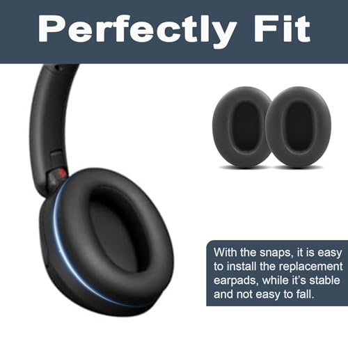 Replacement Earpads Cushions Compatible with Sony WH-XB910N Extra Bass Headphones, Headset Ear Pads with Protein Leather&Memory Foam, Headphones Ear Cups Cover-PL Black