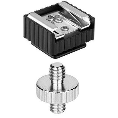 2Pack Flash Cold Shoe Hot Shoe Mount Adapter to 1/4 Tripod Camera Screw