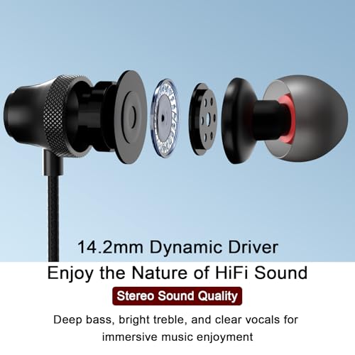 USB C Headphone Wired Earbuds for Samsung S26 S25 Ultra S24 A16 A17 | in-Ear Earbuds Wired Noise Isolating With Microphone for iPhone 17 16 Pro Max/iPad 11 A16/Pixel/Android Small Ear Kids - color: Black