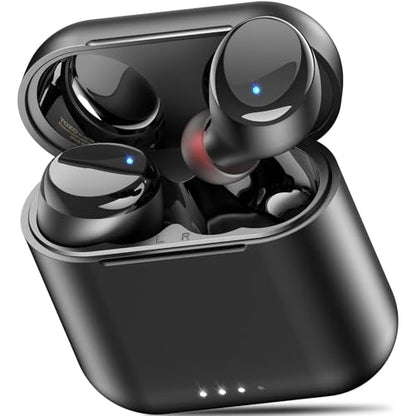TOZO T6 Wireless Earbuds Bluetooth 5.3 Stereo Sound in Ear Headphones | 50H Long Playtime Ear buds with Charging Case, App Customizable EQs, IPX8 Waterproof Earphones, AI Calls, Deep Bass - color: Dark Black