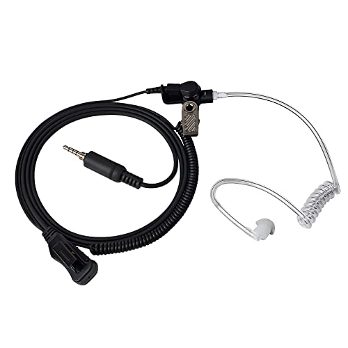 HYS Security Radio Surveillance Headset Earpiece with Clear Acoustic Coil Tube Earbud Audio Kit for YAESU/Vertex Radio VX-6 VX-7E VX-120 VX-127 Alinco Icom (3.5mm S/P 4C Thread)