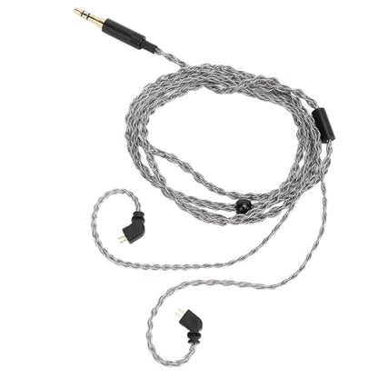 Premium 1 2m Silver Plated Copper Earphone Cable Replacement with 3 5mm to 2 Pin 0 78mm Connector for TFZ QDC UE ClearWiring Compatible in Ear Monitors