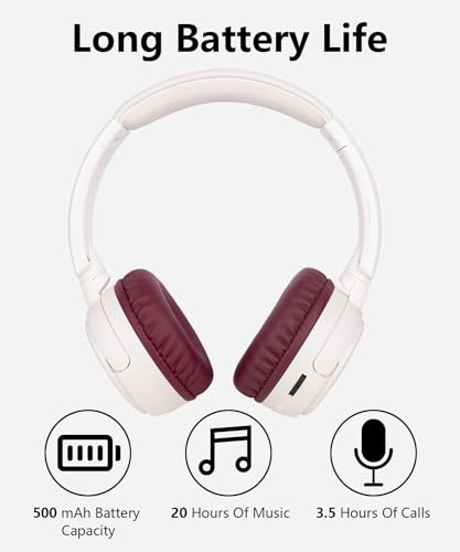 Wireless On-Ear Headphones Bluetooth with Microphone, Lightweight Foldable Wireless Headphones Built-in LED Lights, FM Radio, Micro SD/TF Slot for Travel Home, Red Q9M - color: Red