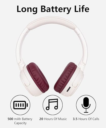 Wireless On-Ear Headphones Bluetooth with Microphone, Lightweight Foldable Wireless Headphones Built-in LED Lights, FM Radio, Micro SD/TF Slot for Travel Home, Red Q9M - color: Red