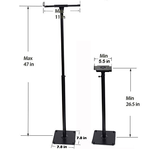 VideoSecu 2 Heavy duty PA DJ Club Adjustable Height Satellite Speaker Stand Mount - Extends 26.5" to 47" (i.e. Bose, Harmon Kardon, Polk, JBL, KEF, Klipsch, Sony, Yamaha, Pioneer and others) 1B7