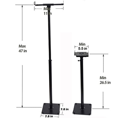 VideoSecu 2 Heavy duty PA DJ Club Adjustable Height Satellite Speaker Stand Mount - Extends 26.5" to 47" (i.e. Bose, Harmon Kardon, Polk, JBL, KEF, Klipsch, Sony, Yamaha, Pioneer and others) 1B7
