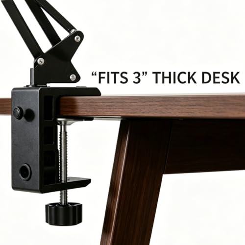 Replacement Heavy Duty C Clamp for 1/2” and 5/8” Hole Base Magnifying Lamp,Desk Lamp,Swing Arm Lamp,Phone I pad Mount,Tablet Mic Holder,Table Mount Clamp for Microphone Stand Mic Boom Arm (G2 BLACK) - color: G2 Black