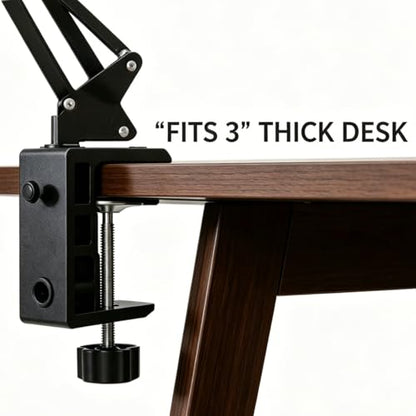 Replacement Heavy Duty C Clamp for 1/2” and 5/8” Hole Base Magnifying Lamp,Desk Lamp,Swing Arm Lamp,Phone I pad Mount,Tablet Mic Holder,Table Mount Clamp for Microphone Stand Mic Boom Arm (G2 BLACK) - color: G2 Black