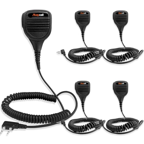 Speaker Mic Shoulder Mic Walkie Talkie Mic Accessories Compatible for BAOFENG and Kenwood BTECH Retevis Samcom Radios, Walkie Talkie Microphone 5Pack (Shoulder Microphone) - color: Shoulder Microphone