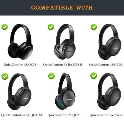 QC35 Hinge Screws Fit Great QuietComfort 35 II Hex Screw, Metal Hinge Swivel Screw Hinge Pin Parts Replacement for Bose QuietComfort 35 II/QC35 II/QC35/QC45/QC45 SE/QC25/QC Wireless Headphones (Black) - color: Black