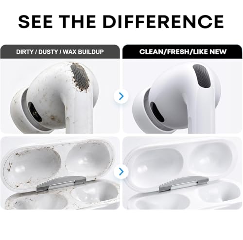 Cleaner Kit for AirPods Pro 3/2/1, 3-in-1 Earbud Cleaning Pen with Metal Tip, Soft Brush & Flocking Sponge, Cleaning Tool for Wireless Earbuds, Charging Case, Phone, Keyboard & Electronics
