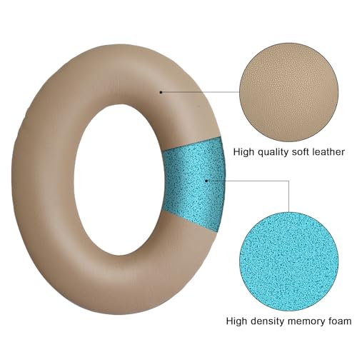 Replacement Ear Pads for Bose QuietComfort 35 35 II 15 25(qc 35 25 15/QC35 ii), Headphone Ear Covers, High Density Memory Cotton, Soft Leather, Adaptive Noise Isolation Headphones Pads Cushions - color: khaki, style: QC35