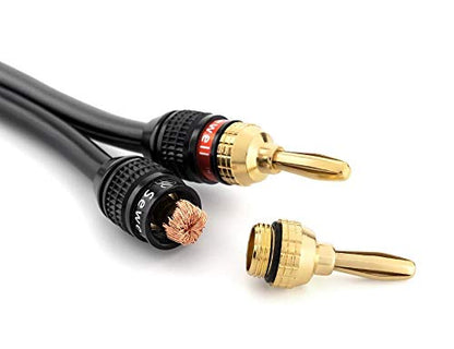 Deadbolt Banana Plugs 5-Pairs by Sewell, Gold Plated Speaker Plugs, Quick Connect | Quick Connect, Tool-Free, SW-29863-5 - size: 5 Pairs, style: Deadbolt Banana Plugs
