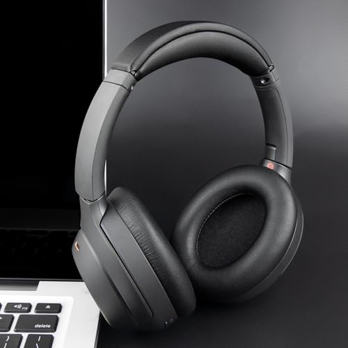 SOULWIT Replacement Kit for Sony WH-1000XM4 Headphones, Ear Pads Cushions + Headband Repair Part - Black - color: Black