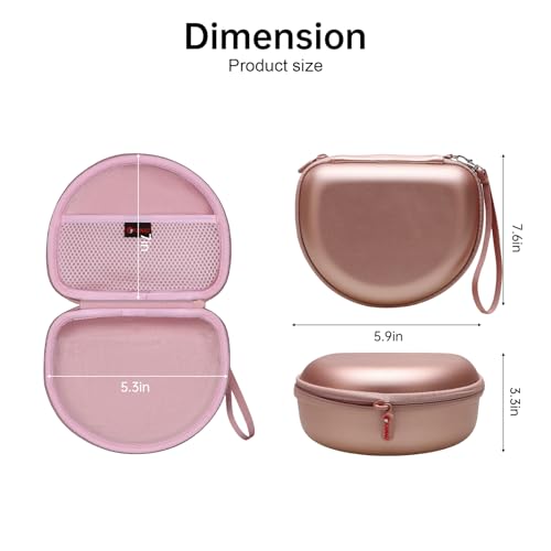 Headphone Case Compatible with Beats Studio Pro/Solo 4 / Studio 3 / Solo 3 / Picun B8 / BERIBES/JLab JBuds Lux ANC Wireless Bluetooth Noise Cancelling Headphones (Rose Gold) - color: Rose Gold