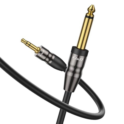 J&D 3.5mm to 6.35mm Stereo Audio Cable 3.3 Feet, 1/8 to 1/4 Cable, 3.5mm TRS Male to 1/4 Male Mono Interconnect Stereo Aux Jack Adapter Cable for Guitar, Bass, Home Theater Devices, Speaker - size: 3.3 Feet