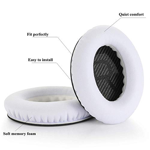 Headphones Replacement Ear Pads,for Bose Quietcomfort QC15 QC25 QC35 35 ii (White) - color: White