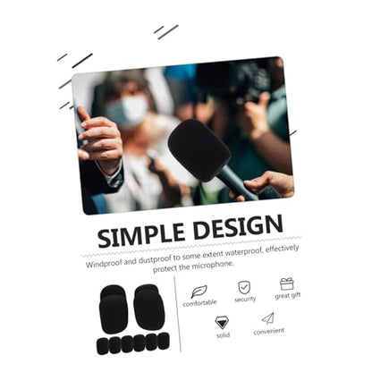 GALPADA 10pcs Microphone Covers Disposable Stage Mic Protectors Sponge Mic Covers for Conference Rooms Ktv and Interviews Enhanced and Dirt