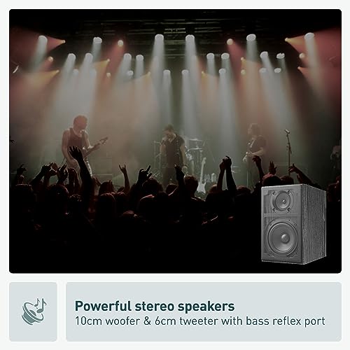 Panasonic Compact Stereo System with CD Player, Bluetooth, FM Radio and USB with Bass and Treble Control, 80W Stereo System for Home with Remote Control - SC-PM700PP-K (Black) - style: 80W Stereo System