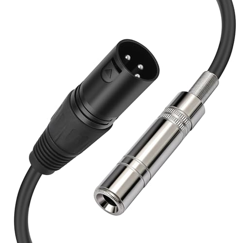XLR Male to 1/4 inch 6.35MM Female Stereo Audio Cable 3PIN XLR Male to TRS Female Cable 1 FT(30cm) 2pcs - style: 3PIN XLR male to 6.35MM TRS Female Cable 1 FT(30cm)