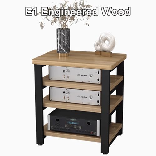 Display Shelf Stand, Small Shelf Stand, Media Stand, Rack Audio Tower Heavy Duty with Non-Slip Footpads 3 Colors 3 Sizes,Brown4 Layer - color: Brown, size: 4 layer