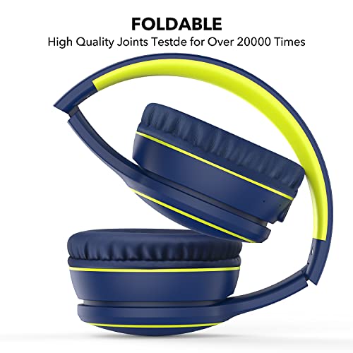 B10 Wireless Bluetooth Over-Ear Headphones, Lightweight Folding Stereo Bass Headset with Mic, 50H Playtime, Volume Control, Bluetooth 5.3 Headphones for iPad/Travel/Tablet/PC (Blue) - color: Blue