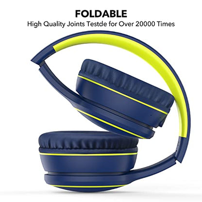B10 Wireless Bluetooth Over-Ear Headphones, Lightweight Folding Stereo Bass Headset with Mic, 50H Playtime, Volume Control, Bluetooth 5.3 Headphones for iPad/Travel/Tablet/PC (Blue) - color: Blue