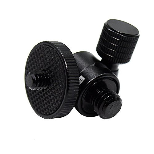 Koolehaoda Mini Ball Head 360° Swivel with 1/4" to 3/8" Adapter for Camera | Tripod Ball Head Mount CNC Aluminum Swivel Adapter for DSLR Video Light Flash Microphone Monopod 3 kg Load - size: 1/4 to 3/8 Connector