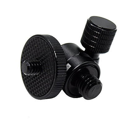 Koolehaoda Mini Ball Head 360° Swivel with 1/4" to 3/8" Adapter for Camera | Tripod Ball Head Mount CNC Aluminum Swivel Adapter for DSLR Video Light Flash Microphone Monopod 3 kg Load - size: 1/4 to 3/8 Connector