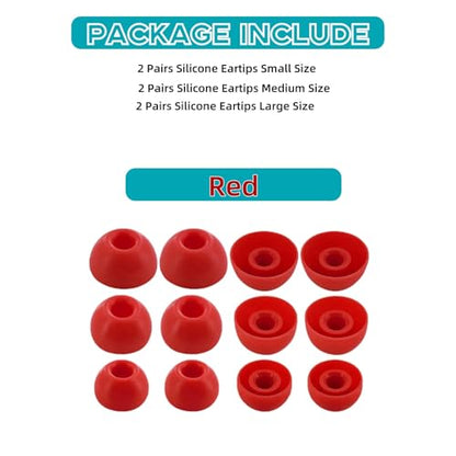 Silicone Tips Replacement Earbuds Tips for Beats Studio Buds/Fit Pro Ear Tips Eartip Fit in The Charging Case Ear Covers, S/M/L, 6 Pairs, Red - color: Red