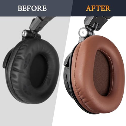 SOULWIT Earpads for ATH M50X Headphones - Coffee | for Audio Technica M50X/M40X/M30X/M20X/MSR7/SX1 Monitor Headphones - color: Coffee