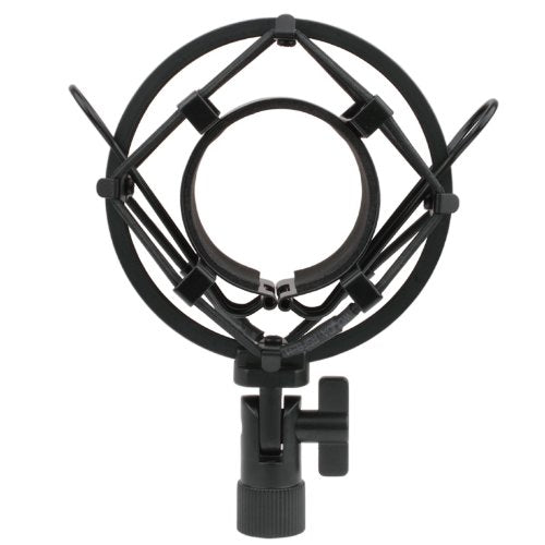 Black Universal Microphone Shock Mount for Large Diameter Diameter 48-51mm Condenser Microphone Metal Construction