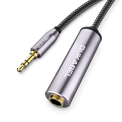 DUKABEL 1/4 to 3.5mm Adapter, 6.35mm to aux Mini Stereo Cable - 120CM | 1/4 Inch Female to 1/8inch Male Headphone Adapter, for Headphone, Amplifiers, Guitar, Amp etc - size: 120CM, style: 3.5mm Male to 6.35mm Female