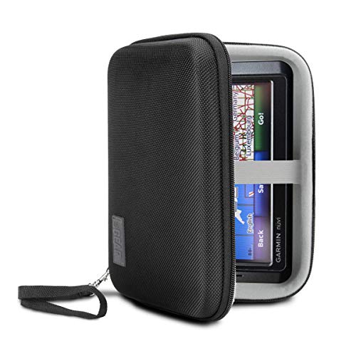USA Gear Hard Shell Electronics Organizer 7.5 Inch Travel Case - Cable Organizer with Scratch Resistant Interior, Compatible with Garmin GPS, Portable Hard Drive, Phone Charger & More - Black