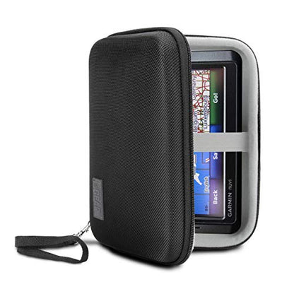 USA Gear Hard Shell Electronics Organizer 7.5 Inch Travel Case - Cable Organizer with Scratch Resistant Interior, Compatible with Garmin GPS, Portable Hard Drive, Phone Charger & More - Black