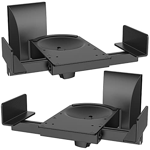 WALI Speaker Wall Mount, Surround Sound Speaker Stand with Adjustable Swivel Tilt Angle, Large Bookshelf Speaker Wall Mount for Living Room, Home Theater, Hold up to 66 Lbs, (SWM201XL), 2 Pack, Black - size: Larger