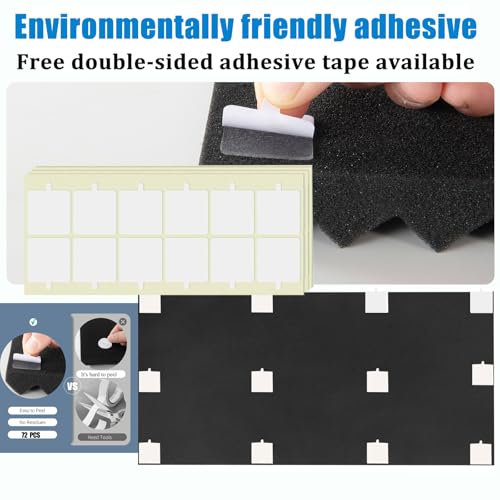4 Pack Acoustic Foam Panels, 48 x 24 x 2" Sound Proof Foam Panels for Walls | High Density Fire Resistant Soundproof Wall Foam, Noise Cancelling Panels for Recording Studio & Home Office - size: 4 Pack