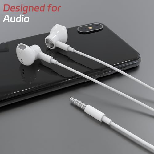 BENEWY in-Ear Earbuds Wired, Earphones with Microphone, Noise Isolation Corded for 3.5mm Jack Ear Buds for iPhone, Samsung, Computer, Laptop, Kids, School Students